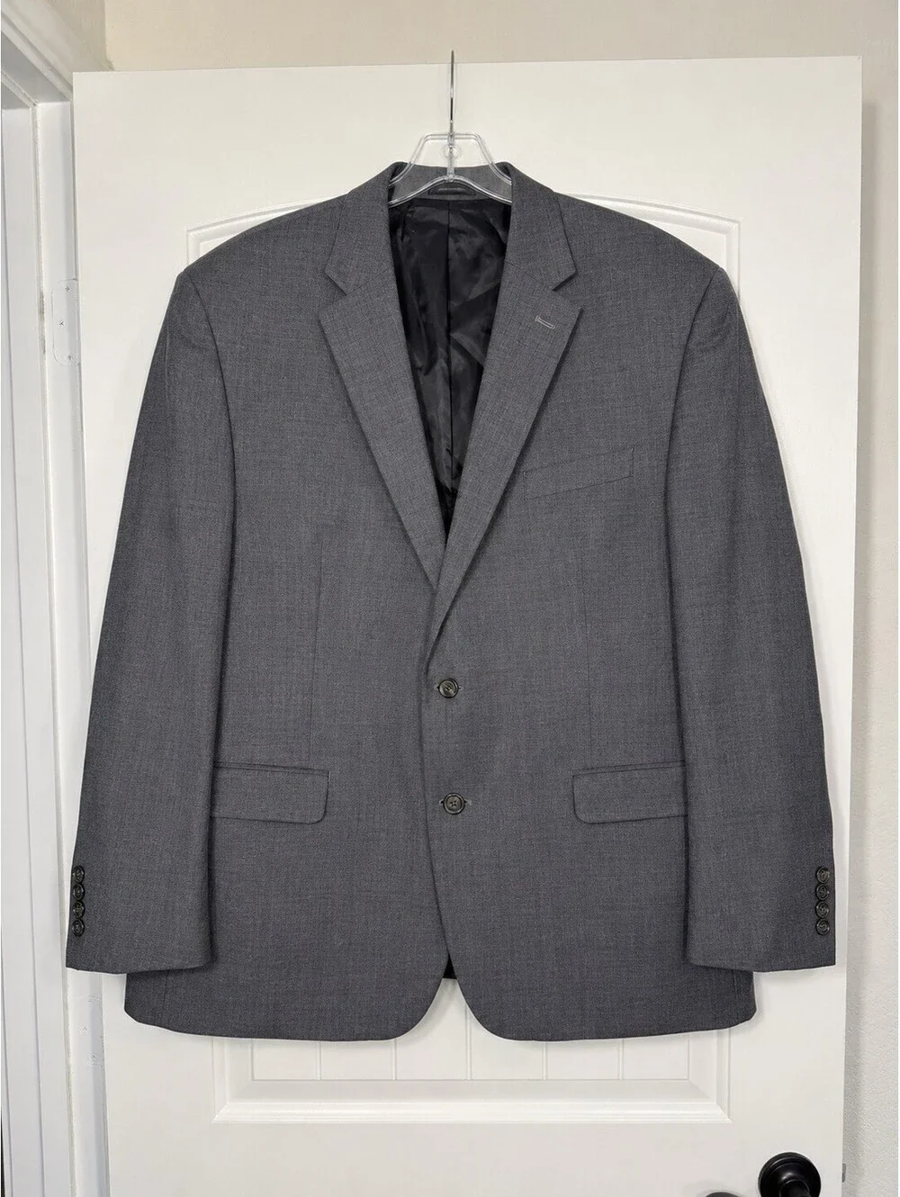 Chaps Classic Fit Wool Blend Blazer Jacket In Gray Size 50 R